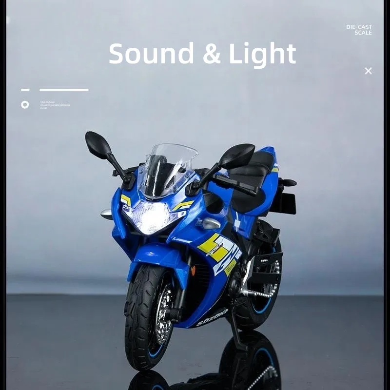 1/12 Suzuki GSX-250R Toy Motorcycle Miniature Model 1:12 Off-Road Motorbike Racing Sound & Light Diecast Collection Gift Boy