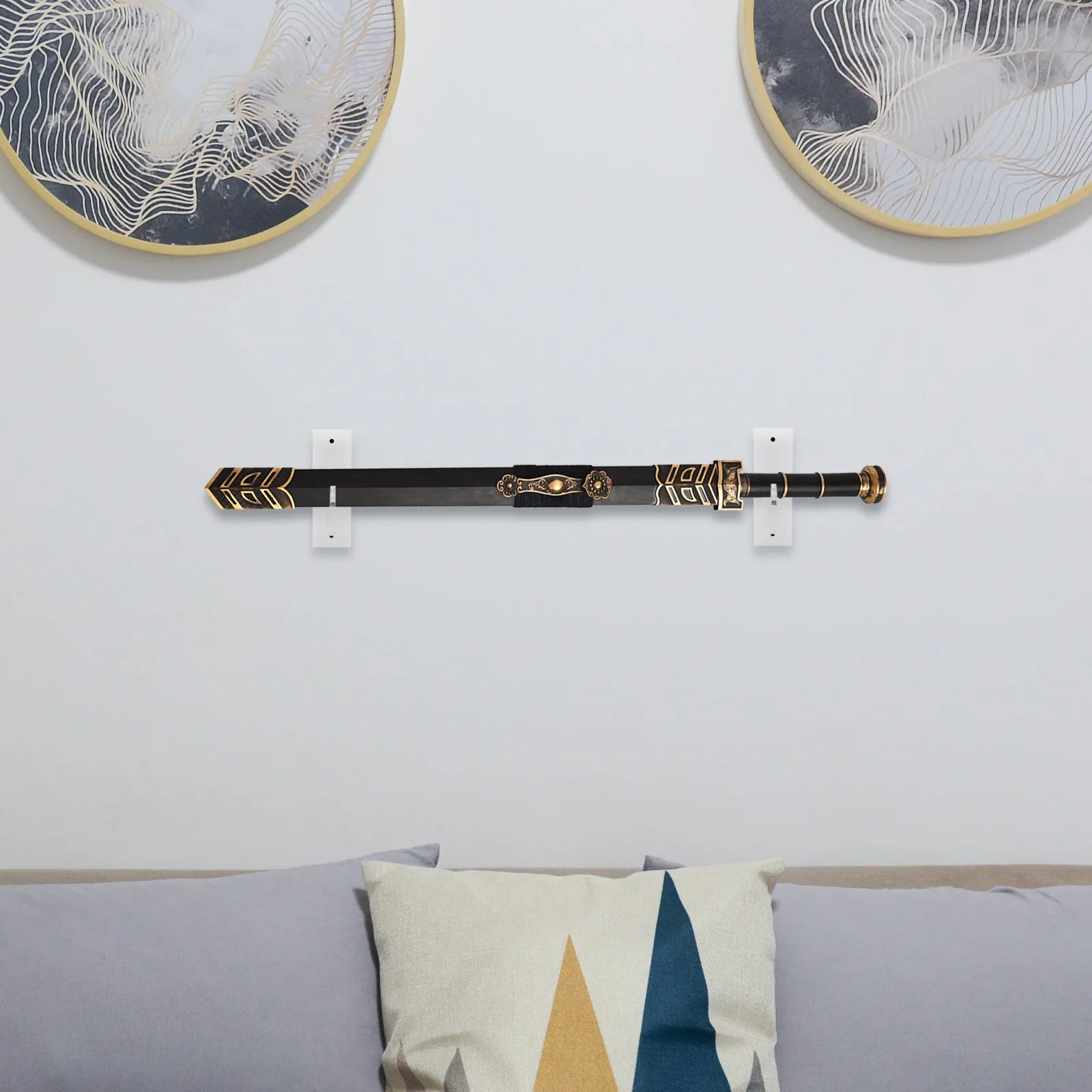 

Настенный держатель для световых мечей и клинков - прочный кронштейн для крепления без повреждений, для кинореквизита и коллекционных предметов