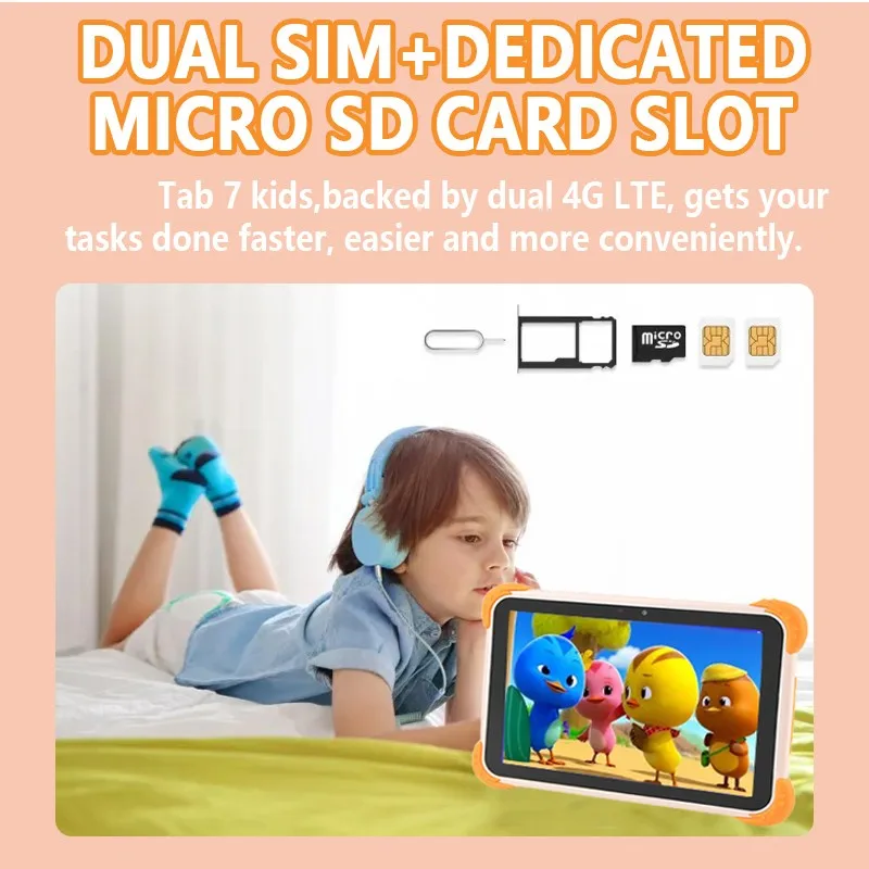 Android12 Kids Pro tablet 8 Inch HD Display 8GB 64GB Toddler Tablet with Bluetooth Google Play Kiddies Learning Educational Gift