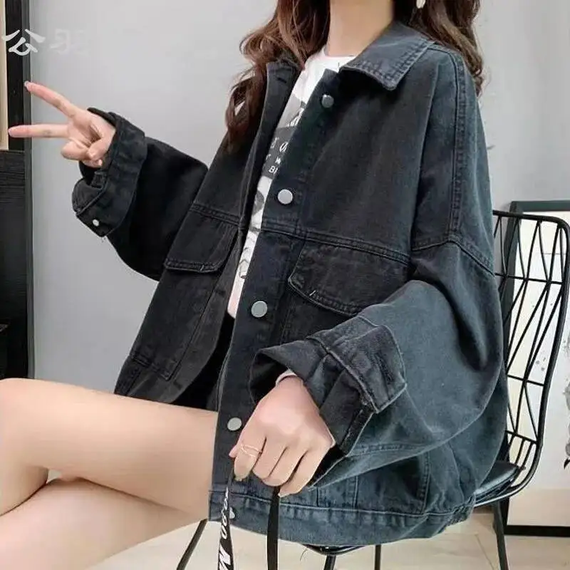 

Women's Denim Jacket 2025 Autumn Denim Jacket Embroidered Loose Fashionable Versatile Hong Kong Style Outerwear