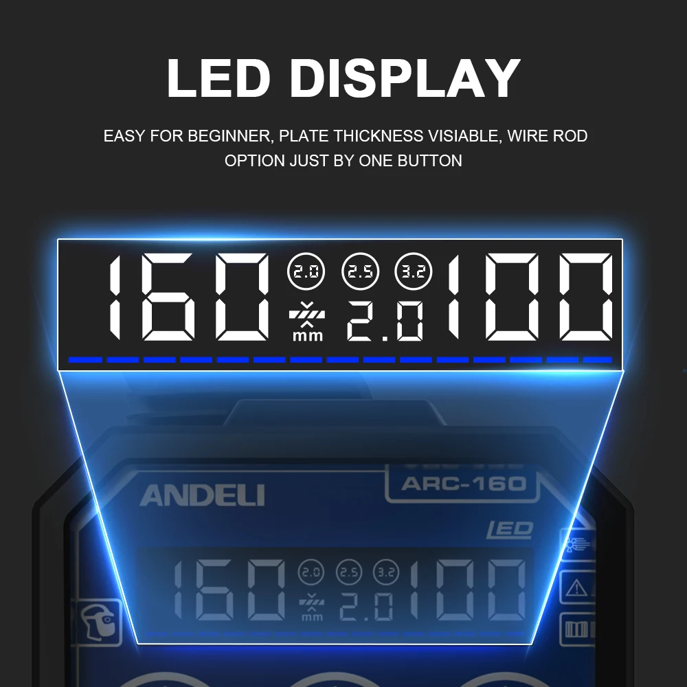 Saldatrice ad arco ANDELI 110/220V 160A 2 in 1 saldatrice MMA Lift-TIG Inverter IGBT saldatura elettrica Display digitale a LED per uso domestico