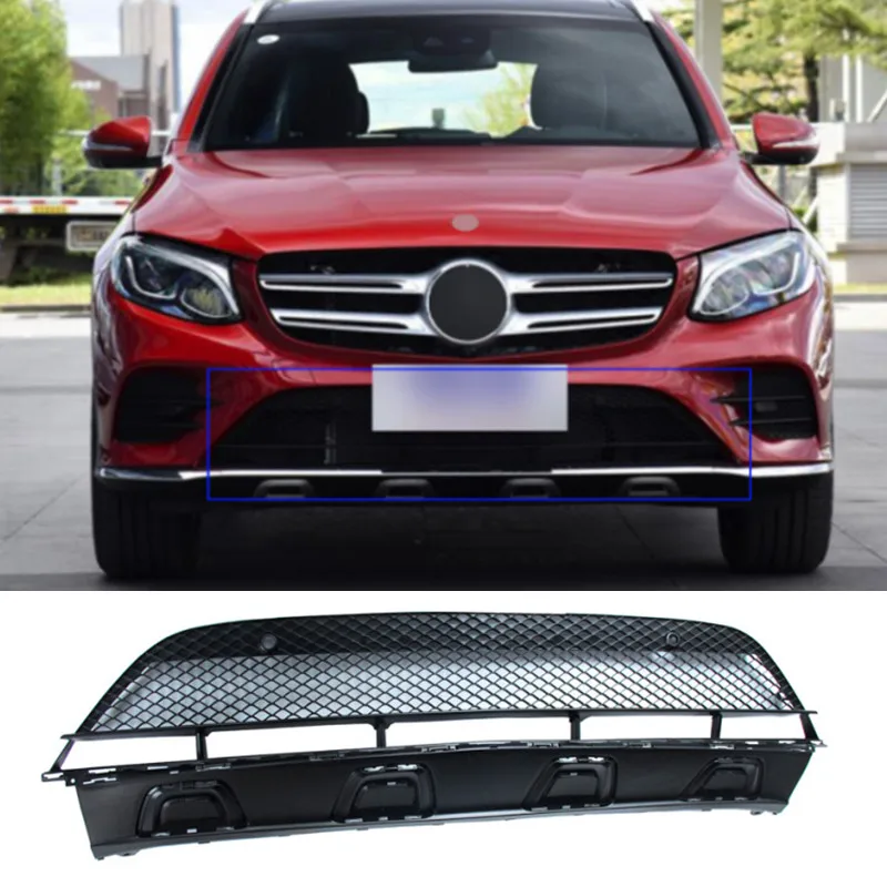 

Front Bumper Spoiler Front Lip Blade Lower Grille For Mercedes Benz X253 GLC AMG 2016 2017 2018 2019