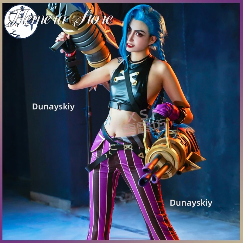 

Jinx LOL League Of Legends аниме новые костюмы аниме для женщин League Of Legend косплей костюм Jinx с париком XS-3XL