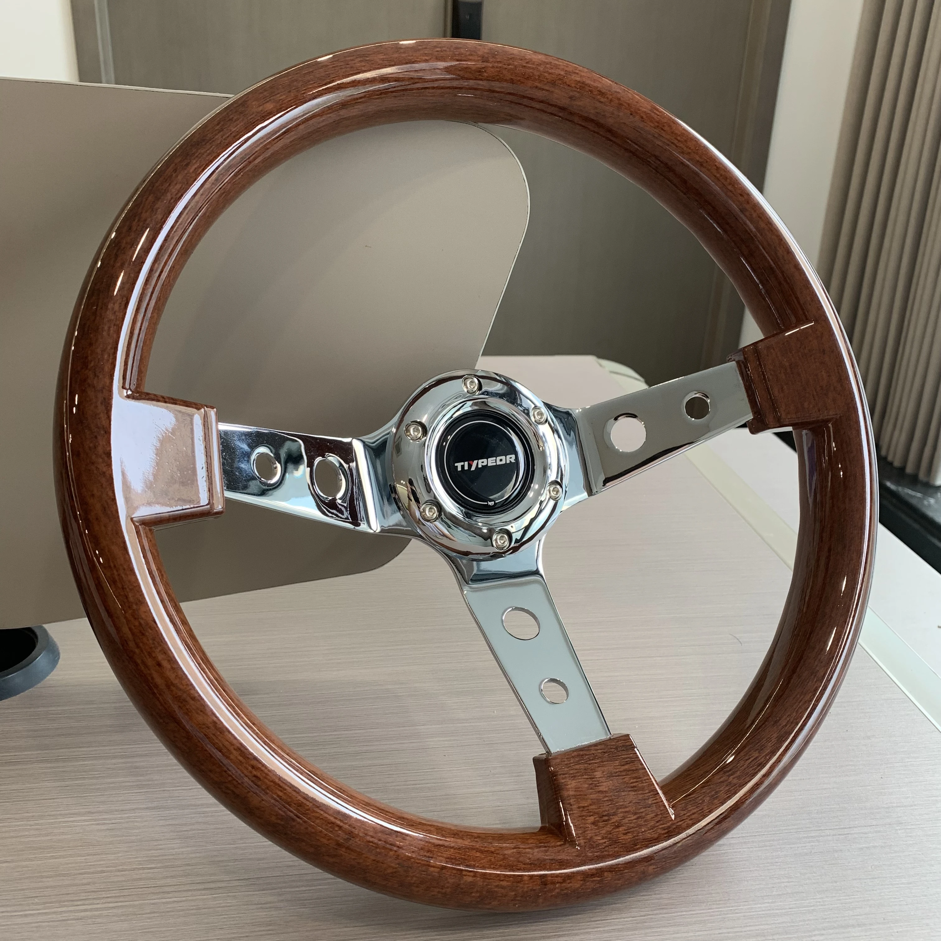 

TIYPEOR Universal 14inch 350mm ABS Wood Style Classic Vintage Steering Wheel