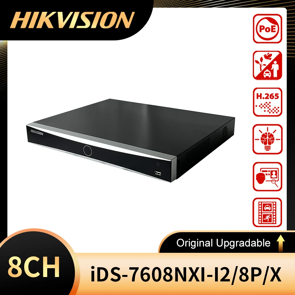 

Original Hikvision 8CH 4K POE NVR iDS-7608NXI-I2/8P/X and 16CH iDS-7616NXI-I2/16P/X DeepinMind Series Network Video Recorder