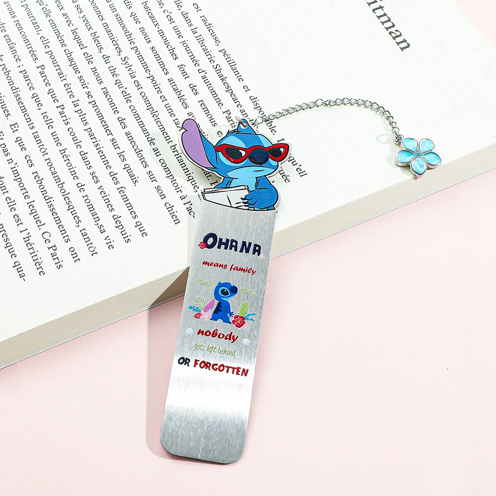 Disney Stitch Family Bookmarks, Metal Materials, Reading Accessories for Anime Book Friends, Bookmark Gifts, Learning Stationery