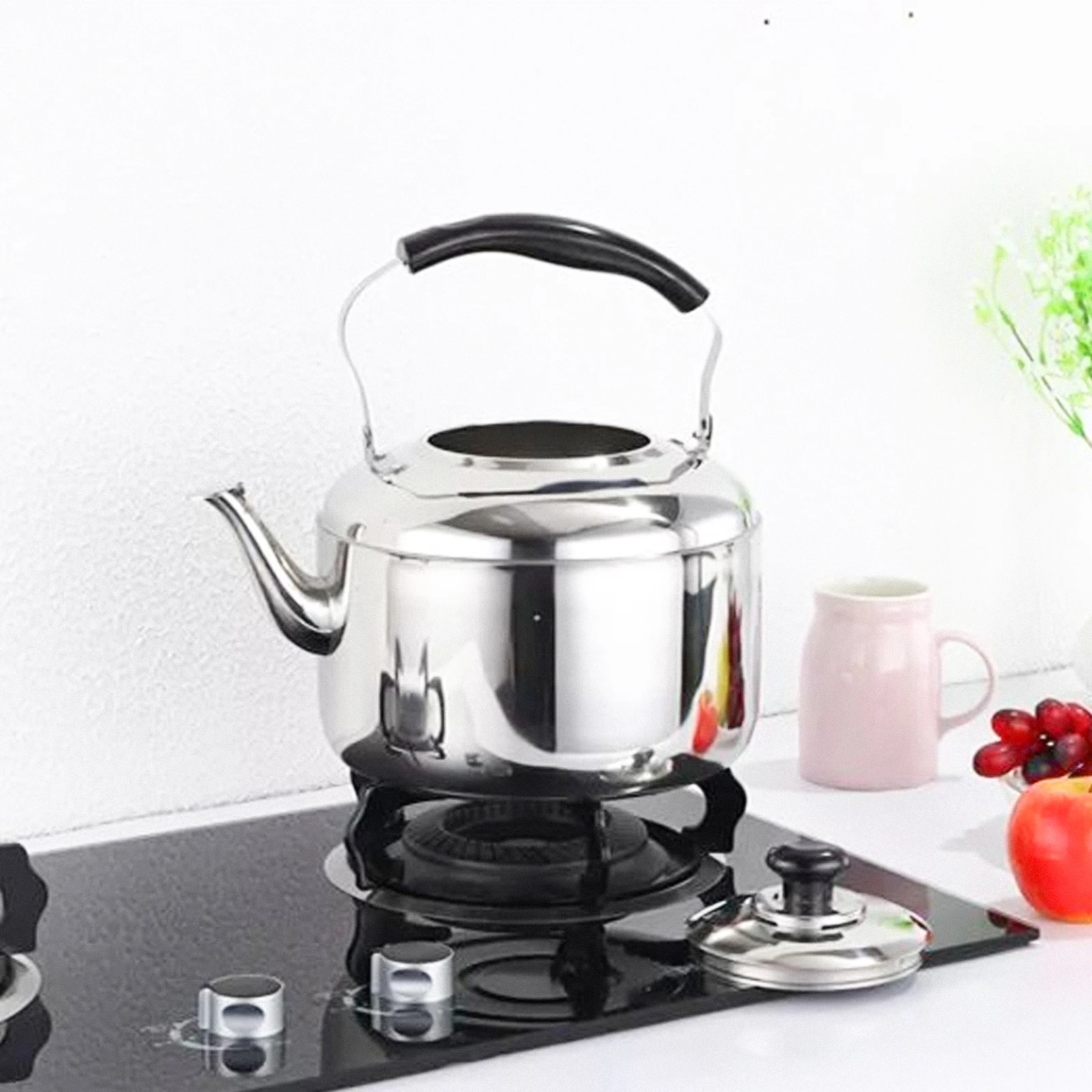 

Stainless Steel 5.5L Large Kettle Sounding Boil Water Pot Hot Soup Maker Coffee Tableware Home Office Safe For Induction Cooker