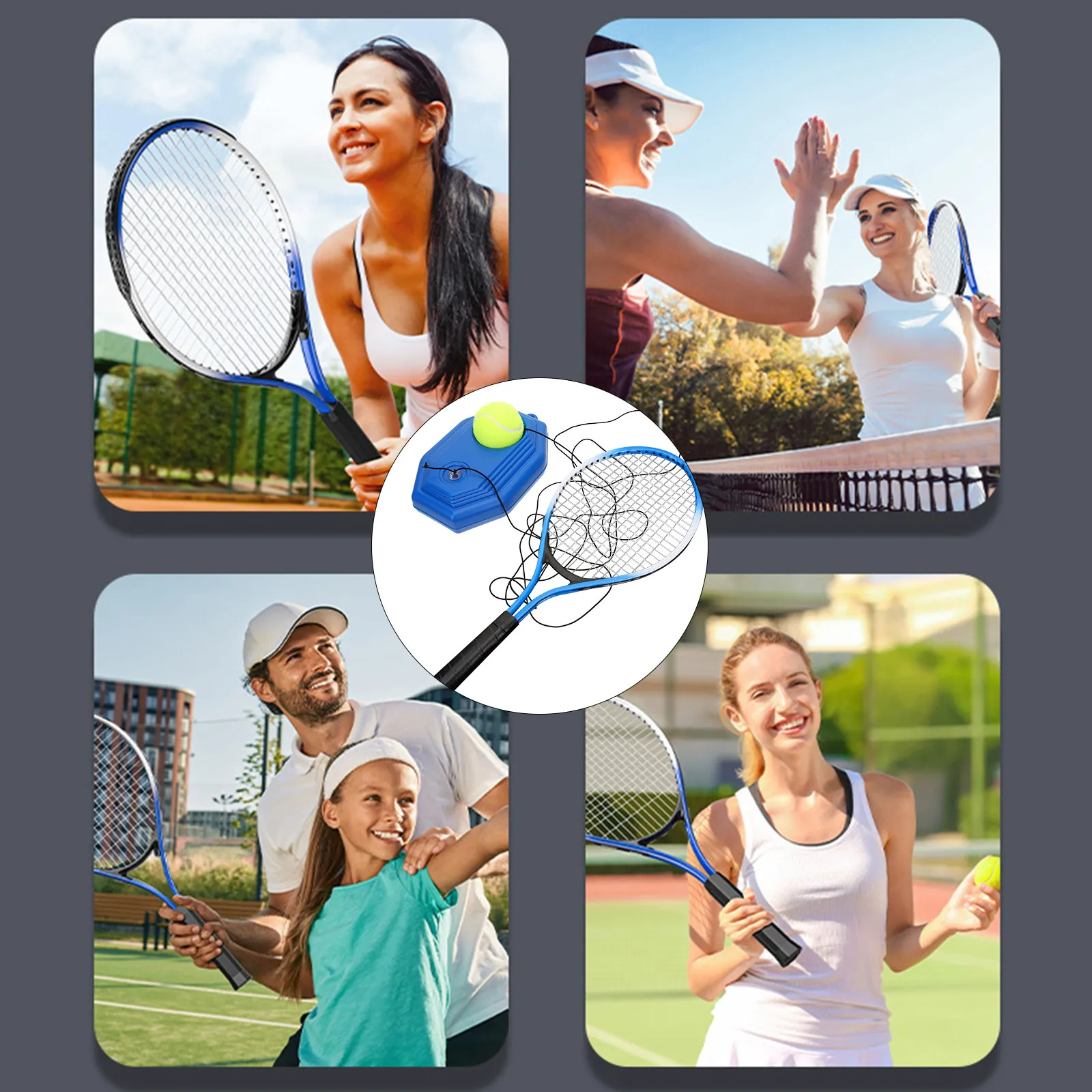 

1 Racket Ball Durable Portable Practice Equipment Tennis Trainer Tennis Training Kit Accessories