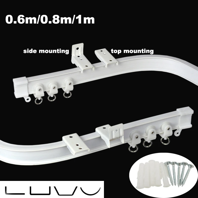 1M Flexible Ceiling Mounted Curtain Track Rail Straight Slide Windows Plastic Bendable Home Window Decor Accessories