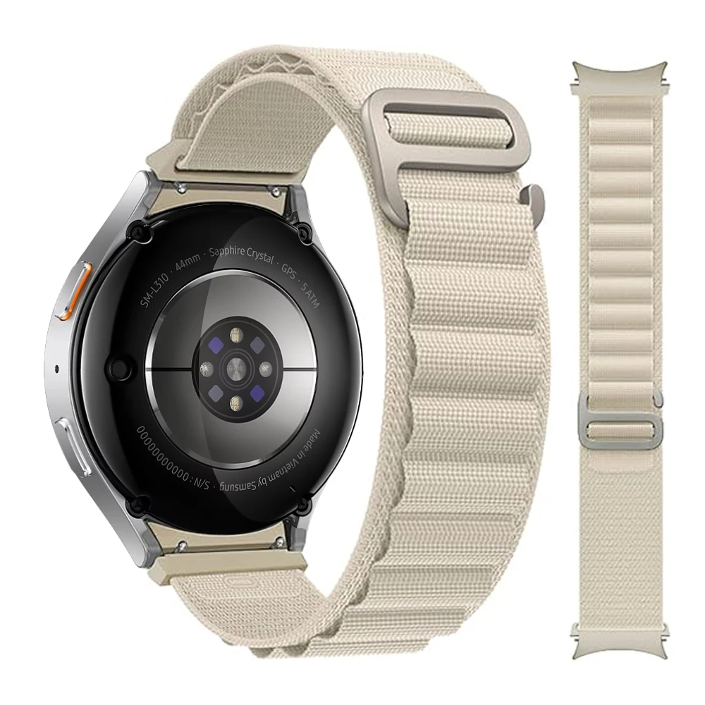 Ремешок нейлоновый для Samsung Galaxy watch 4/5/6/7/Pro/classic, браслет без зазора, петля альпийская петля 44 мм 40 мм, браслет для Galaxy watch 7