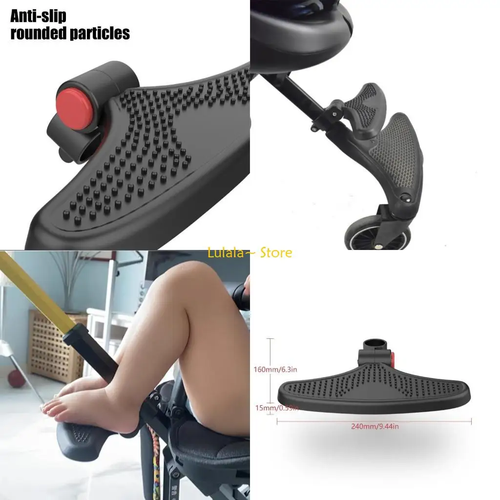 

Y4QA Baby Strollers Footrest with Wide Platform Ergonomic Support Simple Setups