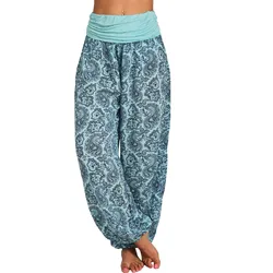 Yoga Pants Women Boho Loose High Waist Elasticity Trousers for Women Hippie Elegant Casual Beach Pants pantalones de mujer