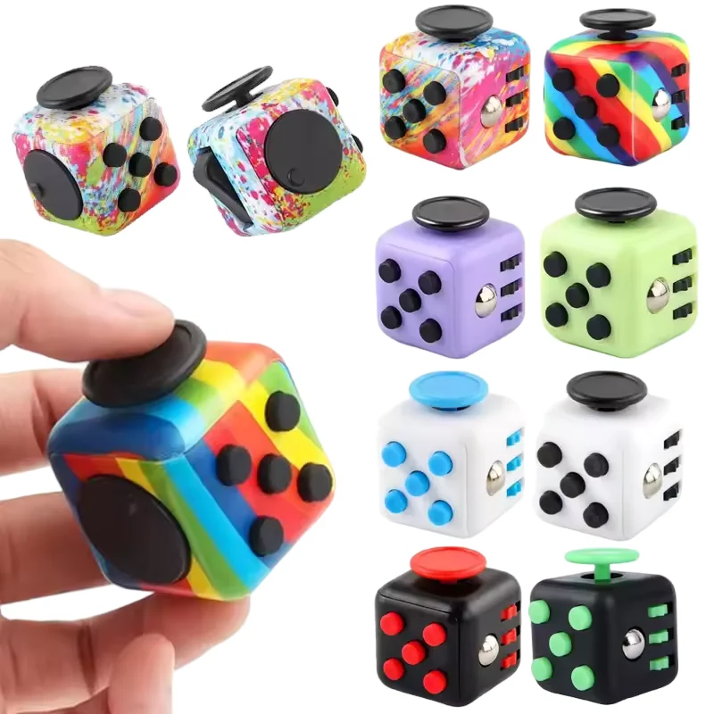 Fidget Cube Antistress Mano Spinner Giocattolo di Decompressione per Autismo ADHD Ansia Giocattoli Sensoriali per Bambini Adulti Giocattoli Antistress