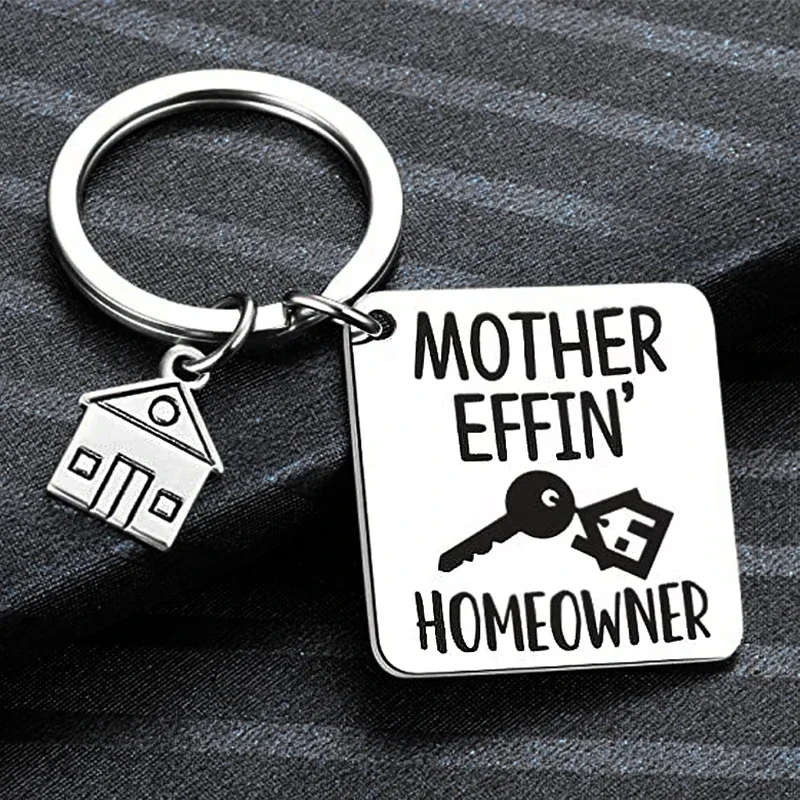 Metal New Homeowner Housewarming Gifts Mother Effin Homeowner Keychain House Warming Gift First Time Home Owner Gift