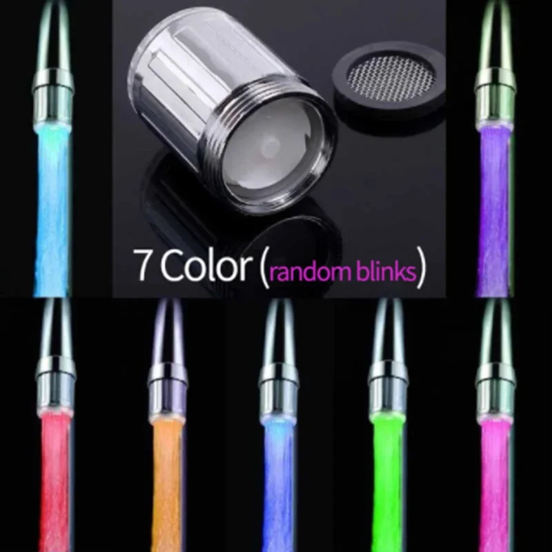 

Advanced Faucet Aerator Water 7 Colorful Power Shower LED Tap Light Water Saving Colorful Aerator Bathroom Accessory Decorate