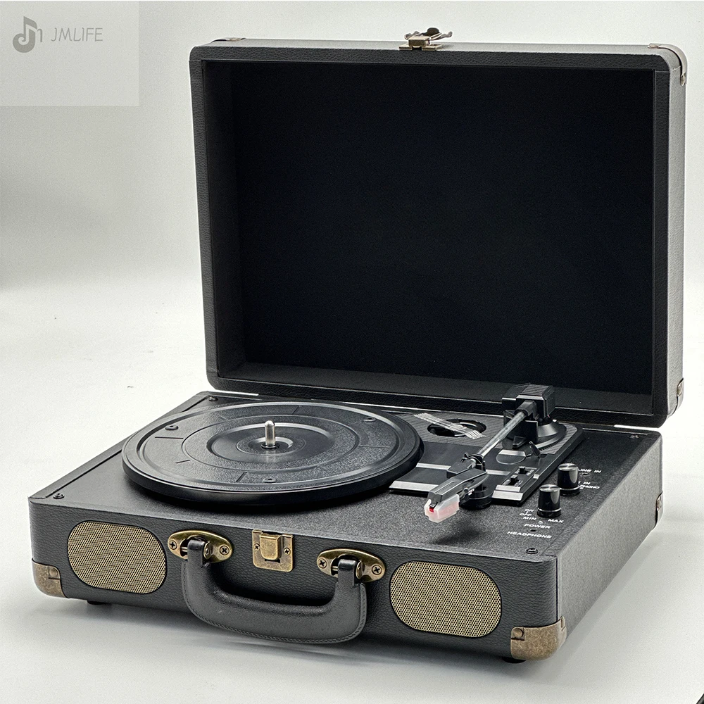 Portable Suitcase Vinyl Turntable DJ Turntable LP Record Player Automatic Vintage Record Player