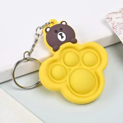 Silicone Keychain Mini Push Bubble Fidget Toy Key Chain Autism Handheld Small Push Pop Stress Sensory Fidget Key Ring