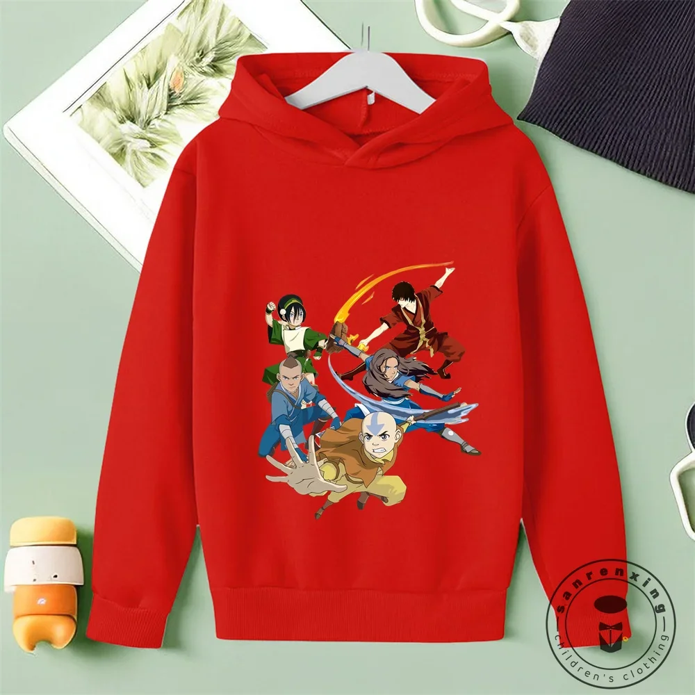 Harajuku Anime Avatar The Last Airbender Hoodies Sweatshirt Boys Girls Fashion Cartoon Appa Print 2024 Winter Casual Kids Hoody