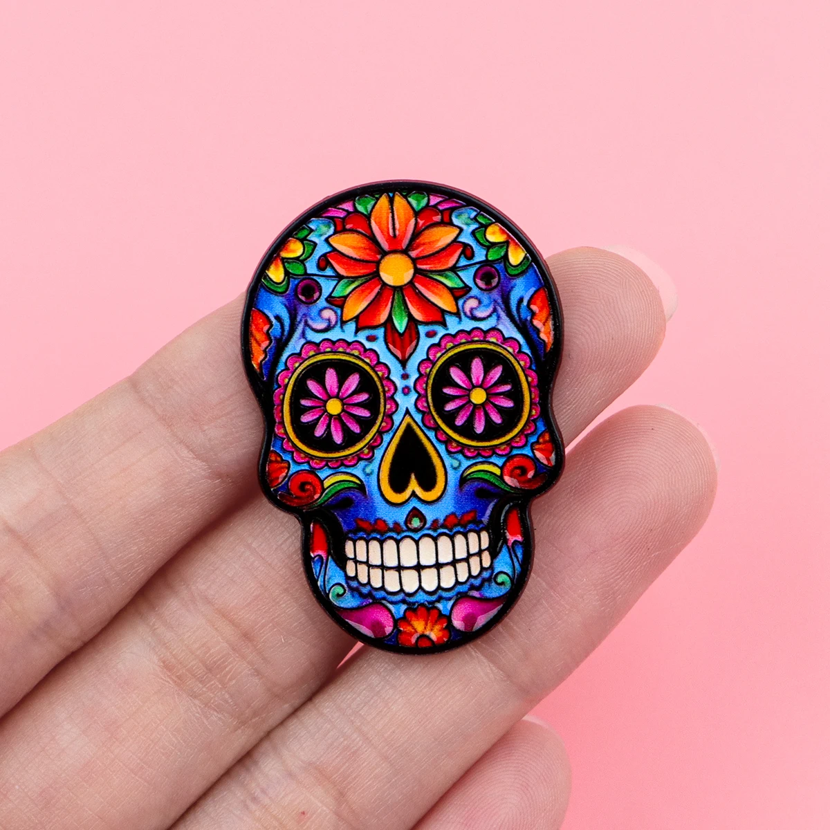 Mexico Skeleton Enamel Pin Flowers Brooch Pines Lapel Pins Badge on Backpack Clothing Accessories Fashion Jewelry Friends Gifts