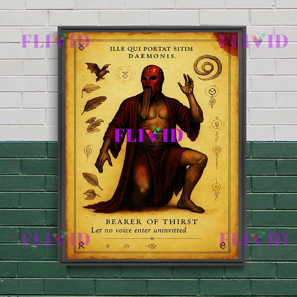 Silent Wizards And Priestesses Vintage Wall Art Canvas Painting,Pagan Dark Antiques Witchcraft Aesthetics Art Poster Print Home