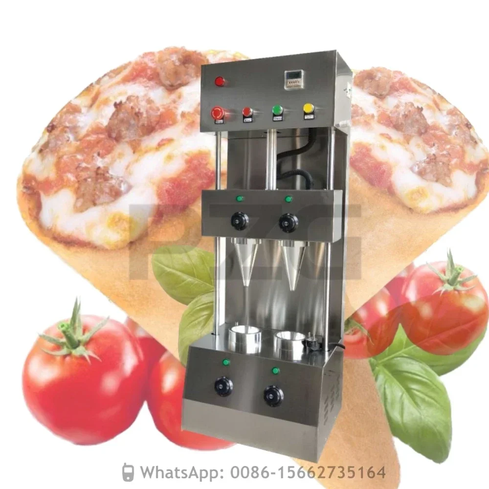 Street Food 2 Moulds Machine Pizza Cone Maker Automatic Cone Pizza Machine Snack Machine Conical Pizza Cone Making