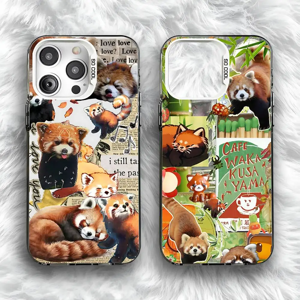 

Cute Western Red Panda Phone Case For iPhone 16,15,14,13,12,11,Pro,Max,Plus,Mini,SE Anti Fall Gray White Matte Hard Bumper