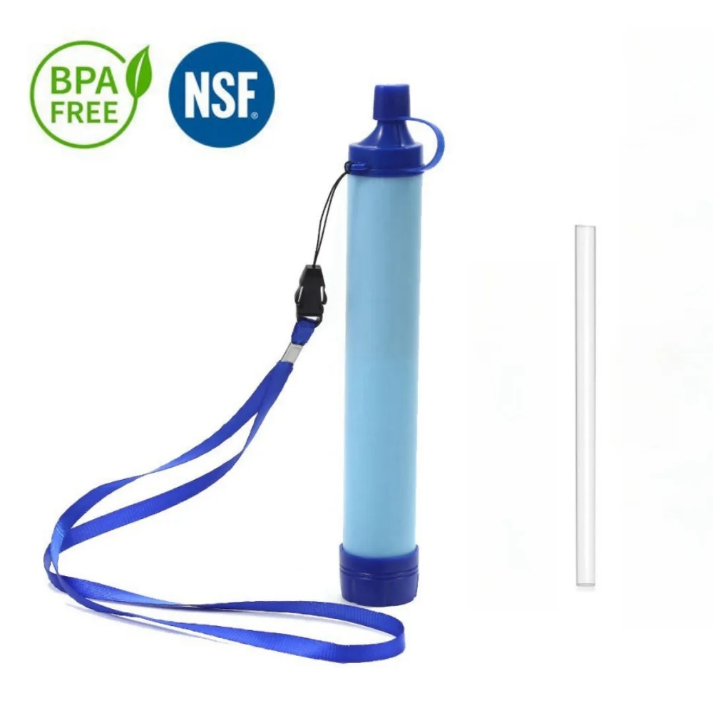 Portable Water Filter for Hiking, Camping, Travel, and Emergency Preparedness, Removes 99.9% of bacteria parasites microplastics