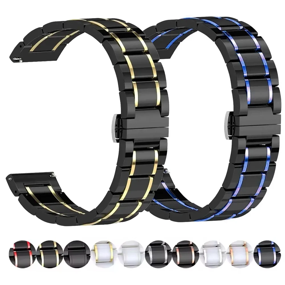 20/22mm Ceramic+Metal Strap for Garmin Venu 3/2 Forerunner 965 265 165 55 Comfortable Wristband Garmin Approach S50/Vivoactive 6