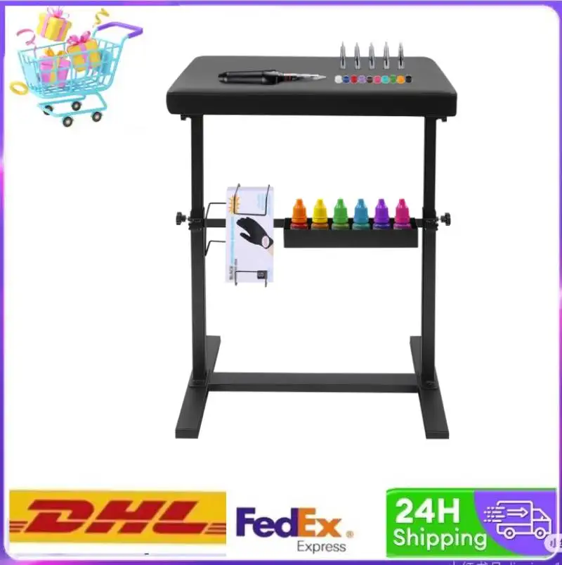 

PU Panel Tattoo Armrest Stand Height Adjustable Armrest Bracket with Rack Storage Compartment for Tattooing the Arm Hand Wrist
