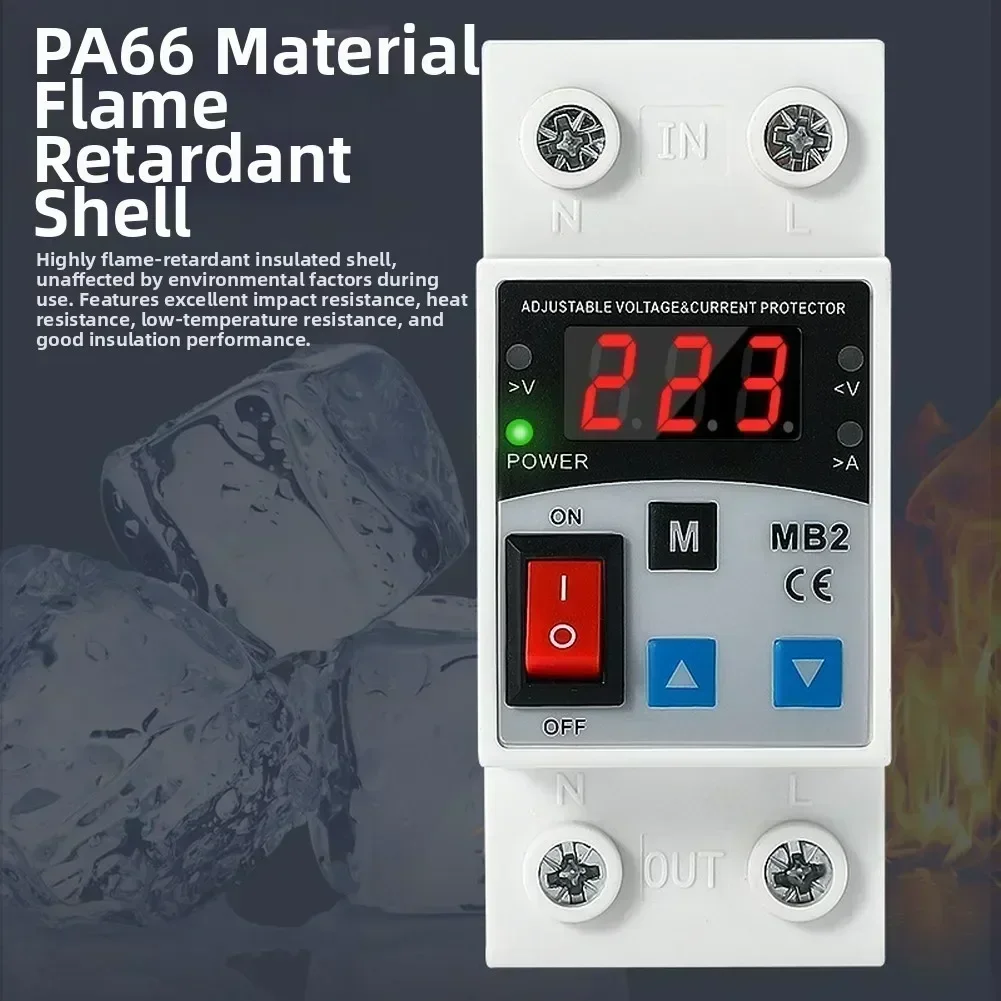 Reliable 220V Current Limiting Protector Featuring Delay Protection 1~999S Compact Design and Multi Environment Monitoring