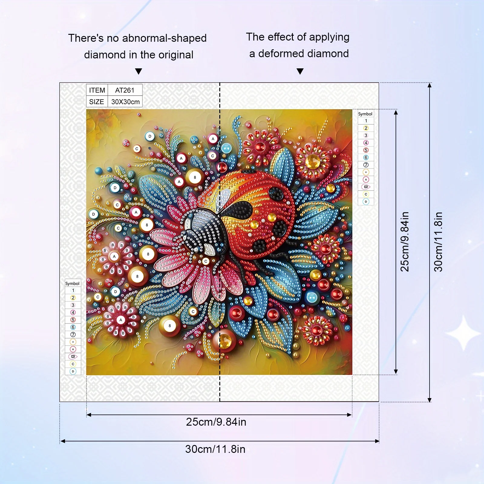 DIY Flowers and ladybugs 5D Special Shape Diamond Art Kits for Beginners,Diamond Art Painting Kits for Home Wall Decoration Gift