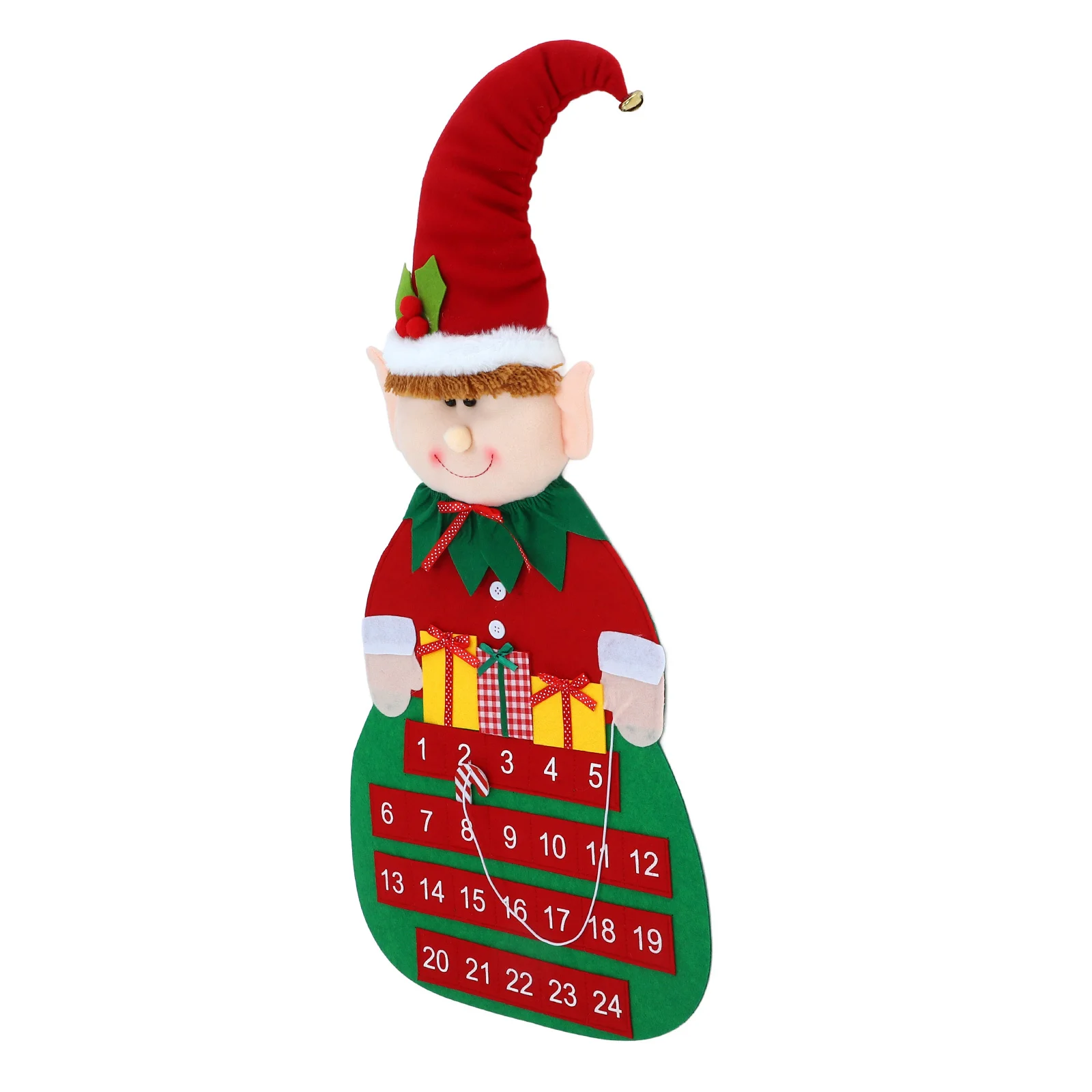 

Christmas Countdown Felt Advent Calendar Hanging Wall Door Calendar Decoration with Pockets for Xmas Advent Calendars