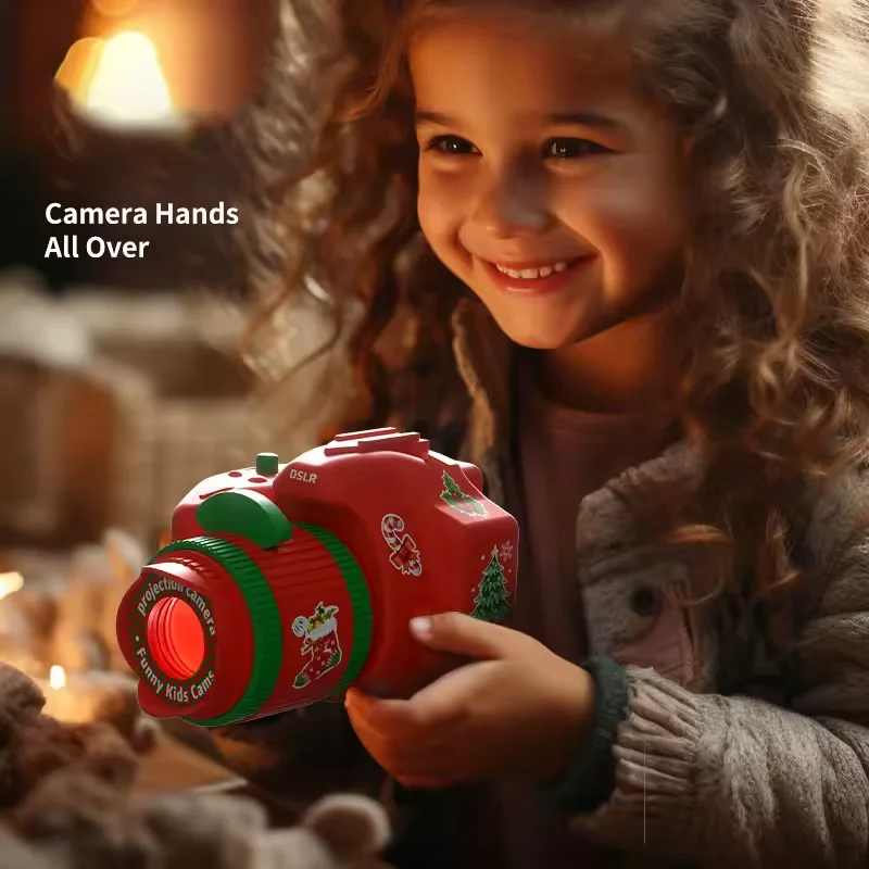 Christmas Projection Toys Children Cartoon Light Up Santa Claus Pattern Games Early Education Christmas Projector Camera Gifts
