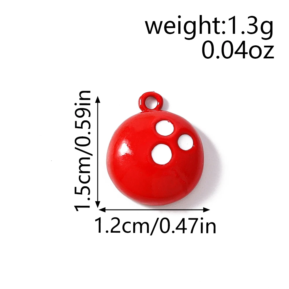 Leslie 10 Stück süße Bowling-Schüssel-Charms für Tropfen-Ohrringe, Armbänder, Halsketten, Schmuckherstellung, handgefertigtes DIY-Zubehör – Detail 7