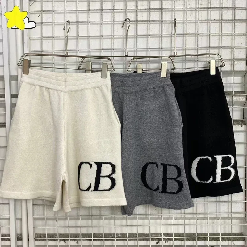

24SS тяжелая ткань классический CB логотип жаккардовые трикотажные шорты для мужчин и женщин Большие Черные Серые персиковые бриджи