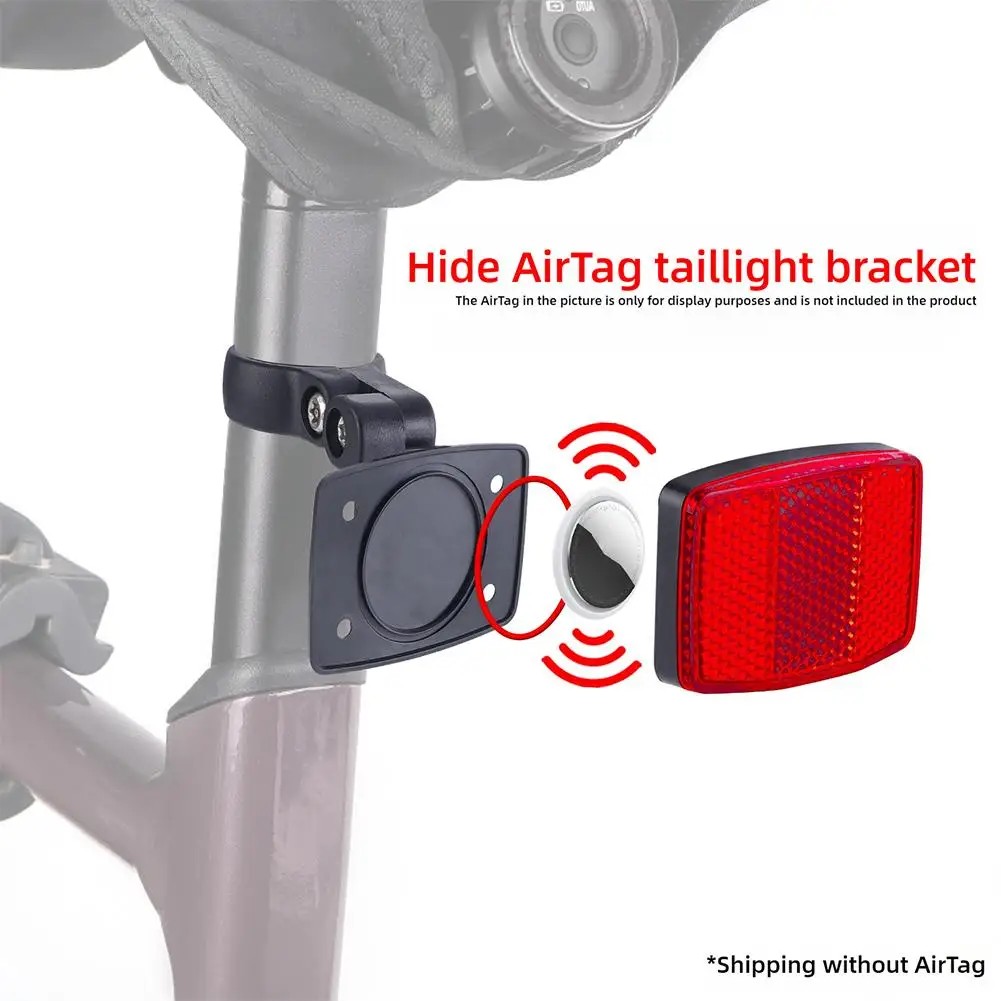 for airtag Mountain Bike Bicycle Reflective Taillight Bracket With Anti-theft Tracking Locator Hidden Bracket Reflective