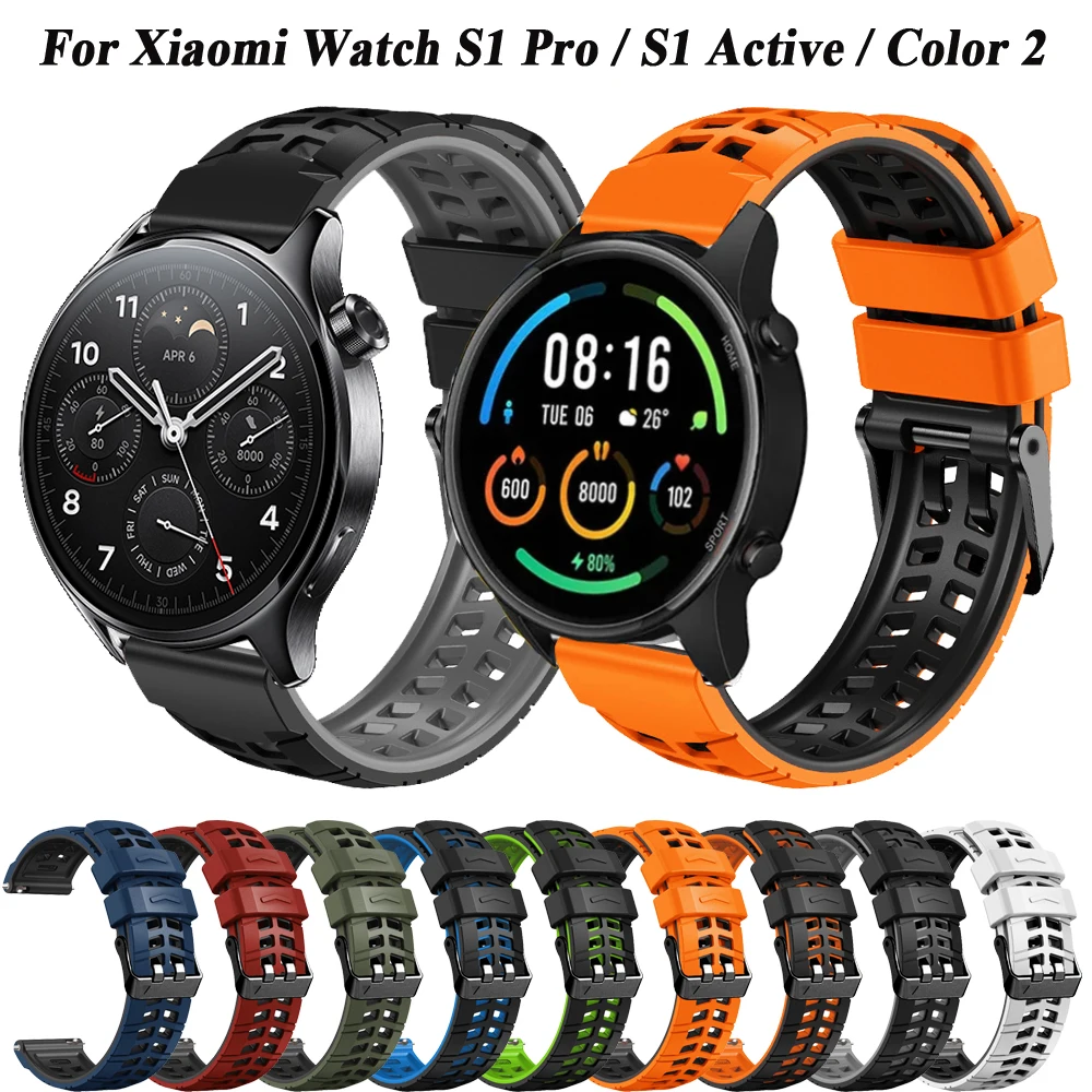 Cinturini da 22mm per Xiaomi Watch S1 Pro / Mi S1 Active Smart Watch cinturino in Silicone per Mi Watch Color 2 /Mi Watch Color Sport Bracelet