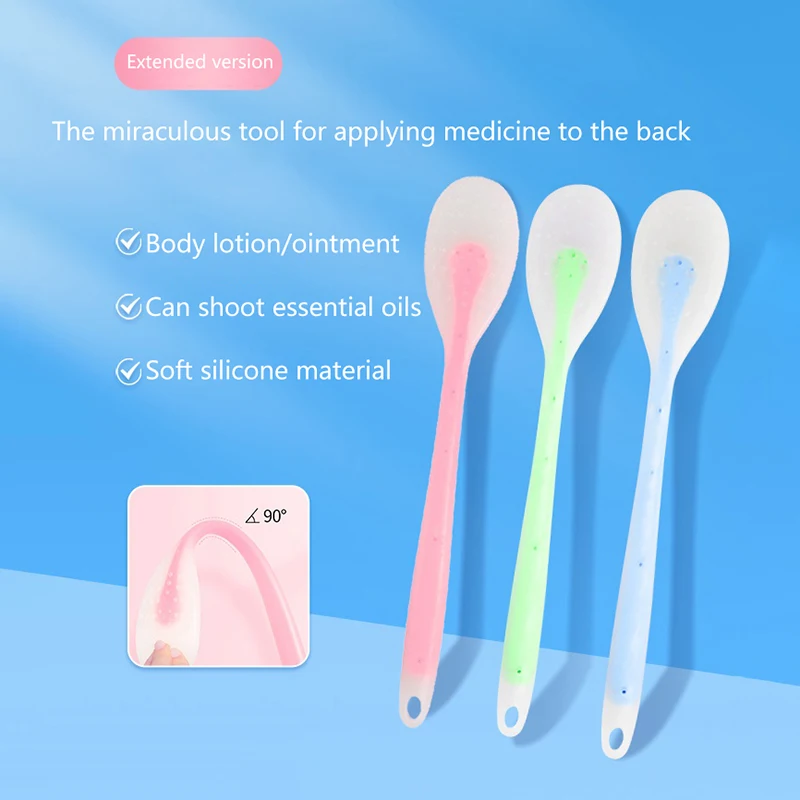 Multi-Function Lotion Sunscreen Ointment Applicator Silicone Long Handle Body Cleaner Shower Brush Sunscreen Back Applicator