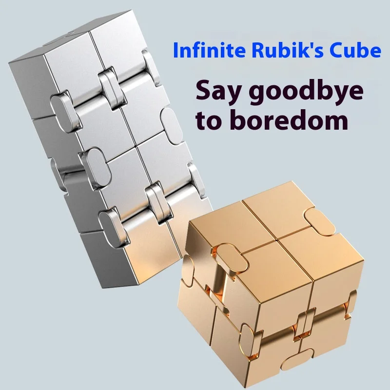 Infinite Cube Stress Relief Toy Metal Alloy Intelligent Finger Exercise Gift Toys For Killing Time And Brain Training