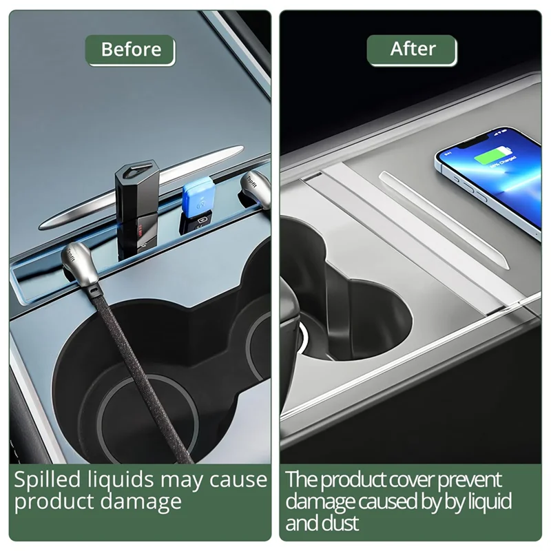 Exclusivo adaptador de Cable de carga rápida Hub USB para estación de acoplamiento de consola central Tesla Model 3 Highland Model Y Juniper 2025