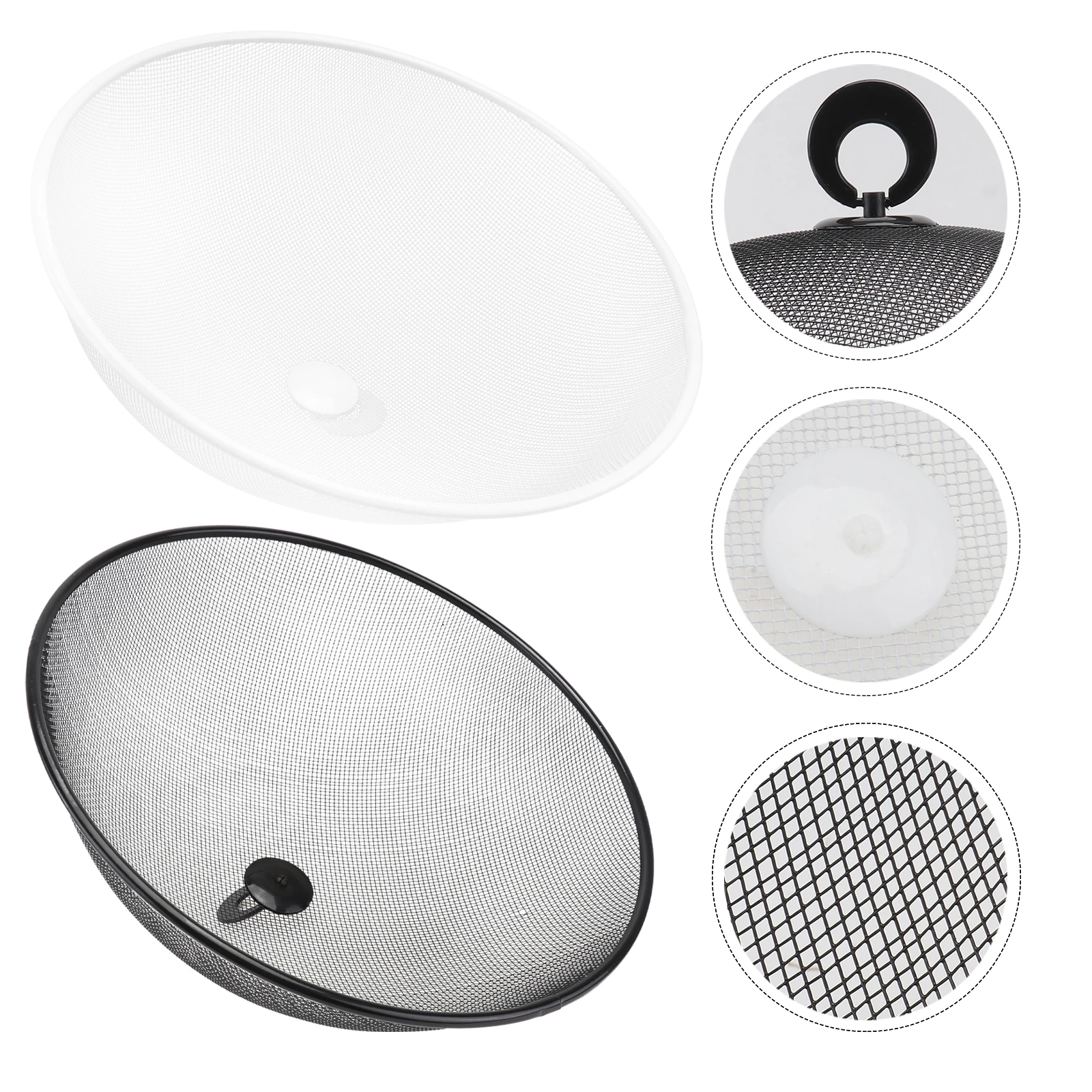 

2pcs Stainless Steel Food Covers Kitchen Dish Protector Tableware Hood Insect Proof Household Use Kitchen Supplies