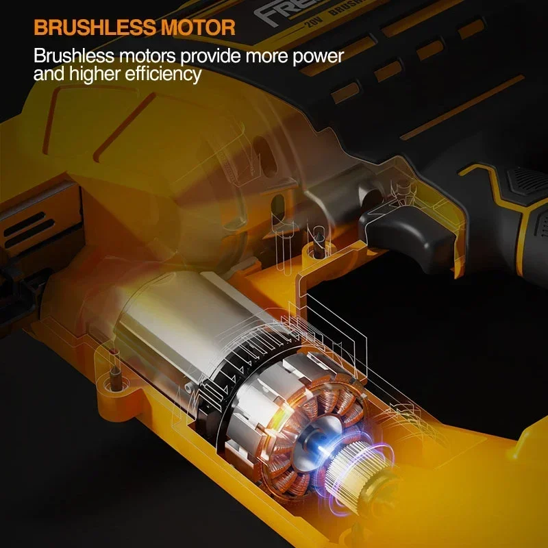 2026/Freeman 20V Brushless Motor Lithium Ion Battery Power Tools Electric Nail  Machine Strong Cordless Concrete Nailer view 3