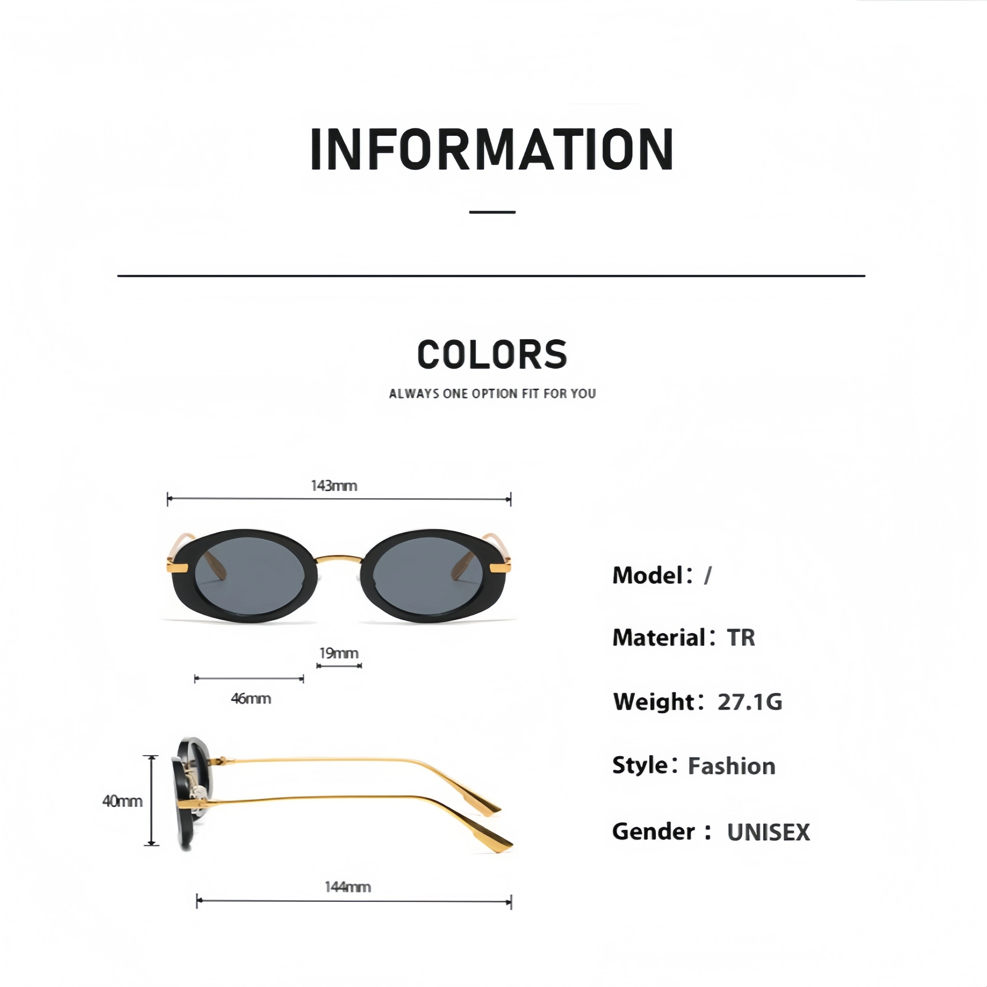 Fashionable Oval Frame Sunglasses, European and American Retro Sun Protection, High-End Men's and Women's Anti-Uv Glasses