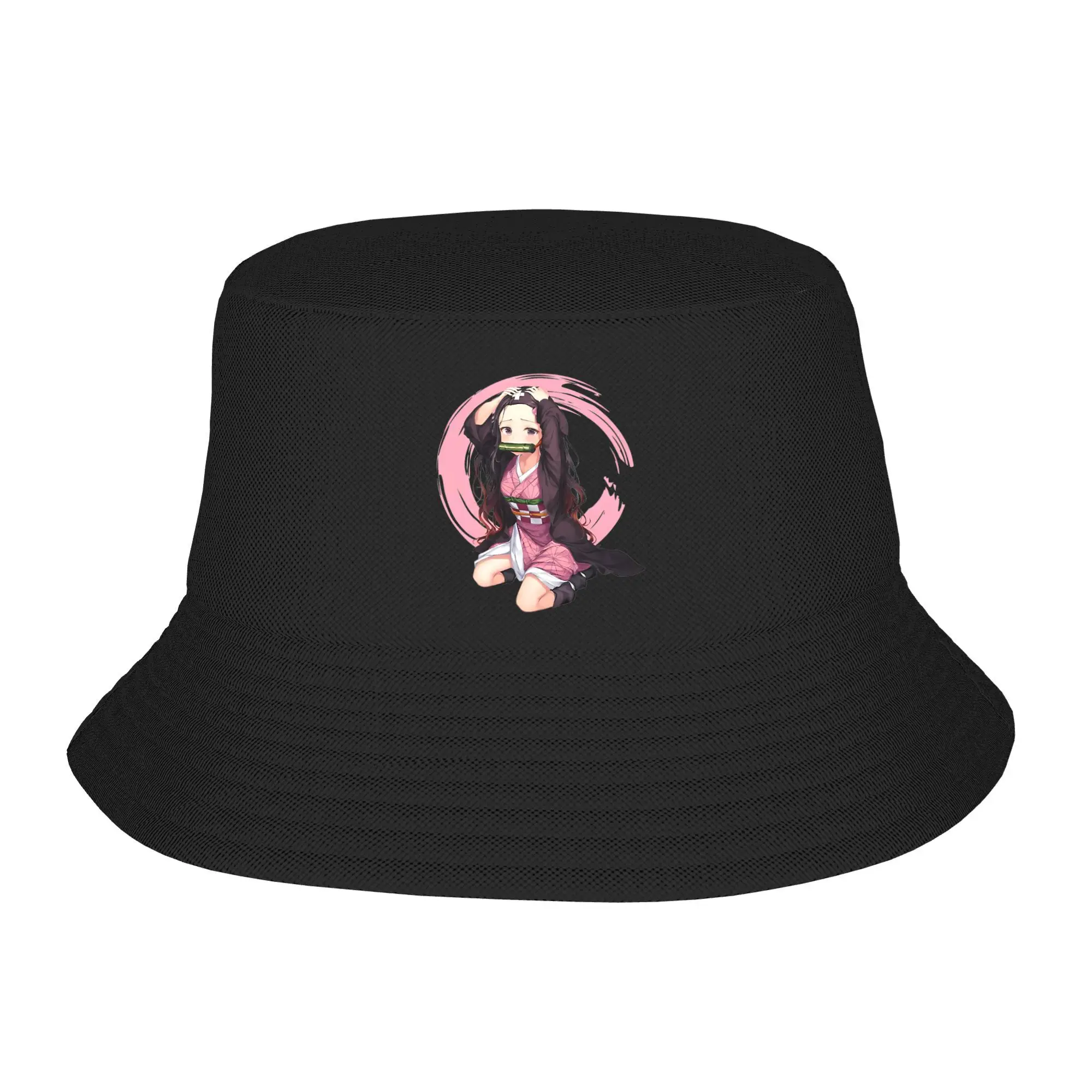 

Headwear Cute Stuff Bucket Hats Stylish Women Men Sun Hat Demon Slayer Japanese Anime Nezuko Panamka Fisherman Hats Outdoor