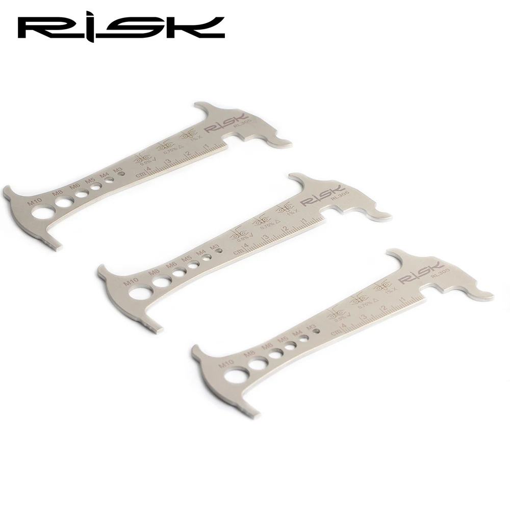 RISK 3 in 1 Bicycle Chain Checker Stainless Steel Cycling Bolt Measuring Chain Hook Bicycle Repair Tool