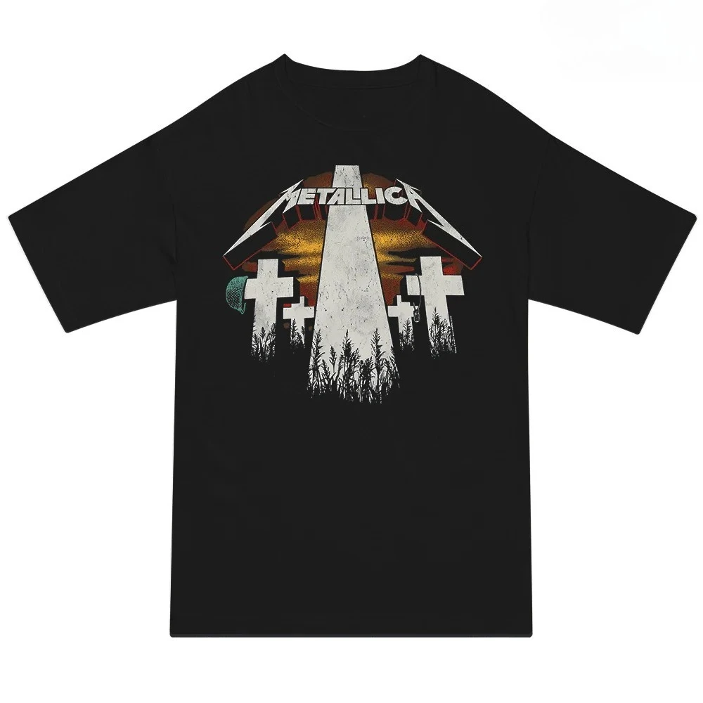 

Футболка Metallica Master of Puppets, мужская и женская футболка с коротким рукавом, элитная брендовая футболка, летние топы, винтажная уличная одежда в стиле хип-хоп