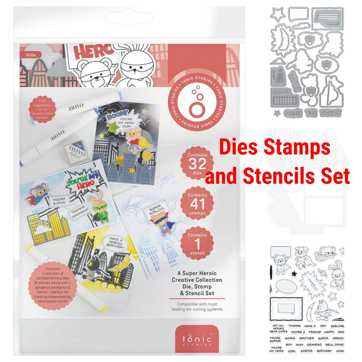 Tonic Festive Spooky and Sweet Sugar Skull Weihnachts- und Halloween-Geschenkbox Metall-Stanzformen DIY Scrapbooking Prägung Bastelzubehör