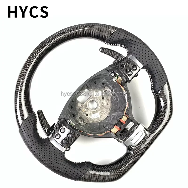 Upgraded Perforated Leather Carbon Fiber Steering Wheel for Volkswagen Golf Mk5 2011 2012 2013 2014 Without airbags