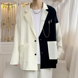 High quality casual suit jacket 2023 autumn new loose fitting men's oversized suit jacket social gathering handsome casual suit