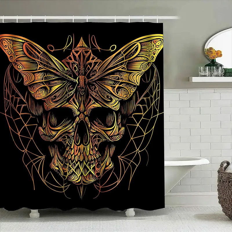 

Tuniu психоделический узор черепа затемняющая занавеска тканевая занавеска для душа для декора ванной комнаты крутой художественный дизайн